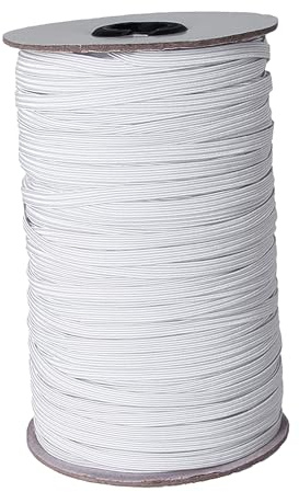 Dwitkul Goma Elastica Costura Blanca 8mm Cinta Elastica Costura Goma Elastica Coser Blanco Carrete Elástico para Costura y Manualidades DIY (73 Metros)