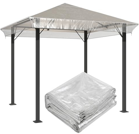 Outsunny 2 x 2 (m) Gazebo Protective Cover Waterproof Transparent | Gazebo Replacement Canopy Cover Top, for Canopy and Tent