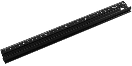 Regla de Corte en Forma de L de 30 cm en Aleación de Aluminio, Herramienta de Medición Precisa con Banda Antideslizante para Cortar Cuero, Tela, Papel, Manualidades y Bricolaje