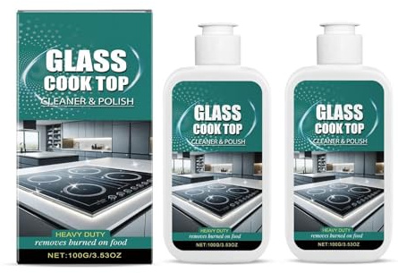 Glass Stove Top Cleaner Polish, Scratch Free Ceramic Hob Cleaner & Hob Cleaners Spray – Heavy Duty Cooktop Cleaners and Polish, Glass Hob Polishing Liquid for Cooker, Ceramic Glass Surface (2PC)