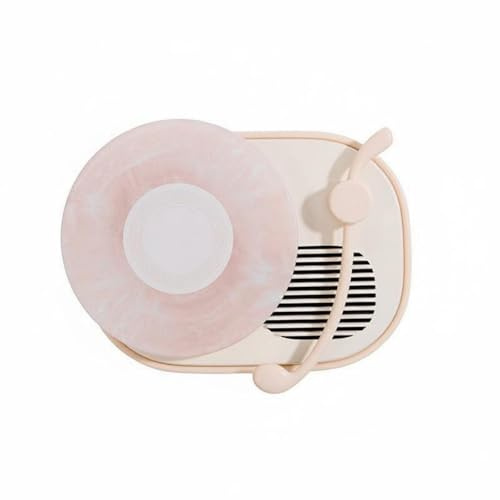 Qianly Cassa Bluetooth Giradischi Vintage Design Retrò Luce Notturna con Speaker Bluetooth Senza Fili Speaker a Forma di Giradischi per Soggiorno, Rosa