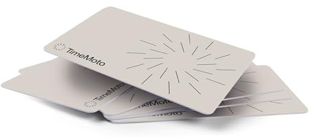TimeMoto RF-100 RFID-Ausweise, Satz mit 25 Stück, kompatibel mit TimeMoto Mitarbeiter-Zeiterfassungsgeräten, kompakt, Kreditkartengröße, 125 kHz Frequenz, 7 cm Erfassungsabstand