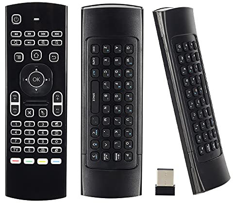 Air Mouse Mini Keyboard Backlight Wireless Remote 2.4G Multifunctional Air Control for Android Smart TV Box, 3-Gyro and 3-Gsensor, G Box HTPC Mini PC,PS3/4 Xbox 360 with USB