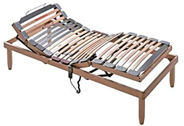 Evergreenweb Elektrischer Lattenrost 120x195 cm, Orthopädisch mit motorisierter Kopf und Fußteilverstellung, Holzlattenrost mit Verstärkte Füße Angebot 3-Zonen-Steifigkeitsregler, Modell Lemon