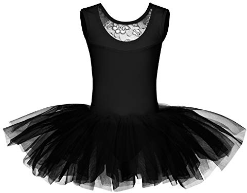tanzmuster Ballettkleid Mädchen Tutu - Lottie - aus weichem Baumwollmaterial mit Spitzeneinsatz vorn fürs Kinder Ballett