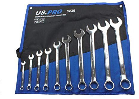 US PRO Tools 10PC Whitworth Combination Spanner Set 1/8 - 11/16 3239