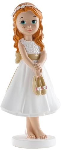Dekora - 315106 Figurine de Communion, Résine, Blanc, 13 cm