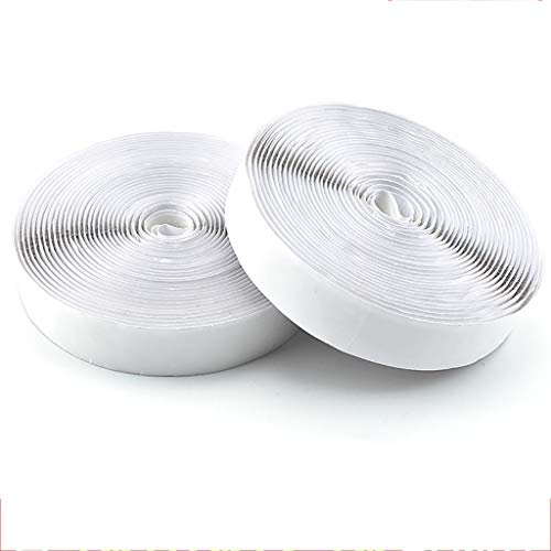 Klettband Selbstklebend Fliegengitter 6m, Doppelseitigen Klebeband Selbstklebender Klettband Adhesive Kennzeichenhalter Klett, für Mobile Klimaanlage Fensterabdichtung. - Weiß 5cm Breit