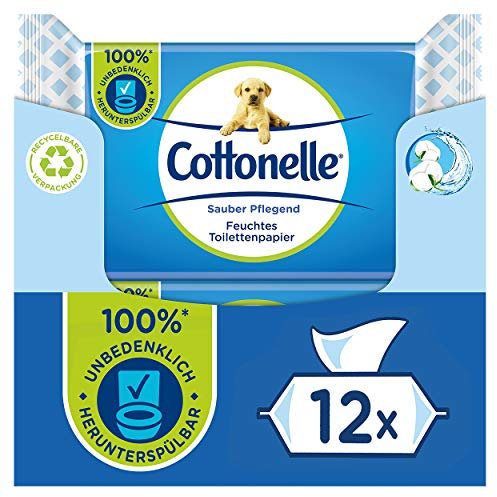 Cottonelle Feuchtes Toilettenpapier, Sauber Pflegend, 12 x 42 Tücher