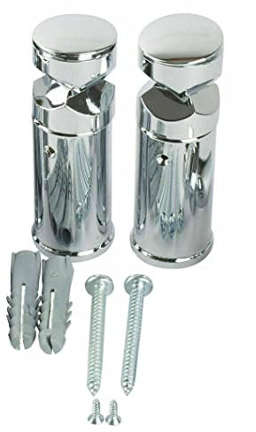 Two Single Chrome Brackets for Towel Rail Radiator Curved or Flat ABS PLASTICS