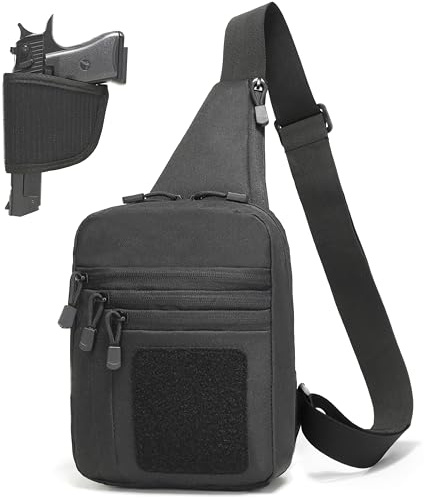 WCALULEG CCW - Borsa a tracolla per armi da uomo, borsa tattica a tracolla per pistole (nero)