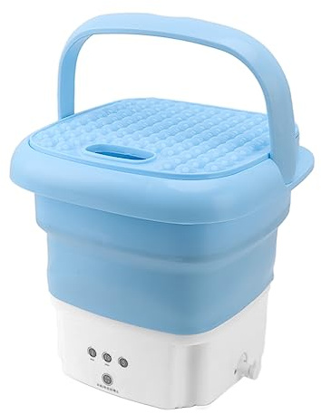 Focket Lavatrice Portatile, Mini Lavatrice Pieghevole Mini Lavatrice per Vestiti per Bambini, Biancheria Intima, Piccoli Oggetti, Appartamento, Lavanderia, Campeggio, Camper, Viaggi (Blu)