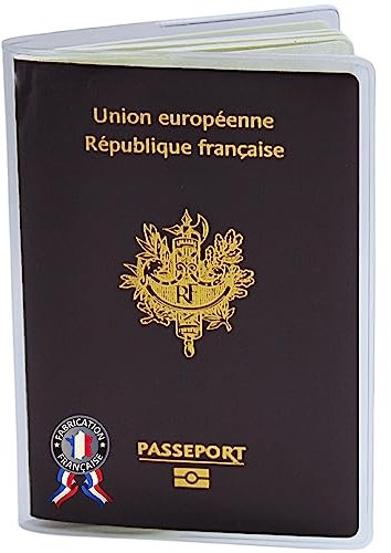 Ugozen Pochette pour Passeport Transparent | Etui De Protection Passeports Pratique | Porte Passport De Voyage, Plastique Recyclable Fabrication Francaise (1)
