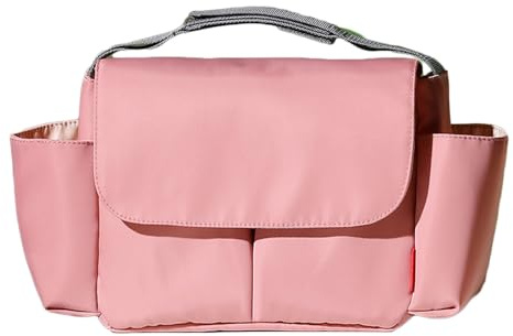 Hiseng Kinderwagen Organizer Universal Kinderwagentasche Wasserdicht Kinder Buggy Organizer Baby Große Multifunktionale Aufbewahrungstasche für Windeln Flaschen Spielzeug (Rosa,36x17x12cm)