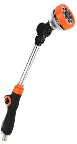 Watering Lance, Extended Hose Pipe Spray Gun with 8 Modes Extended Spray Nozzle Watering Lance for Hanging Basket Cleaning, Plants Lawns Watering, Pets Shower, Car Washing