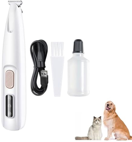 Haustierhaarschneider mit LED-Licht, Profi Tierhaarschneidemaschine, Wiederaufladbar Elektrische Hundeschermaschine, Haustier Rasierer für Hunde Katzen Pfoten, Augen, Ohren, Gesicht, Körper