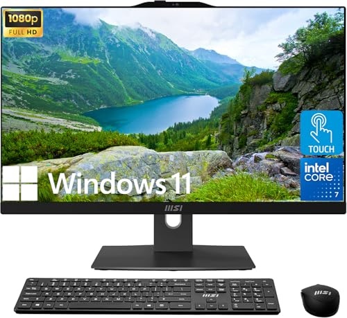 msi Modern 23.8 All-in-One Desktop Computer, FHD IPS Touchscreen, 10-core Intel Core 7 Processor 150U, 32GB DDR5, 1TB SSD, Wi-Fi 6E, HDMI, Webcam, Wireless KB&Mouse, Windows 11 Home