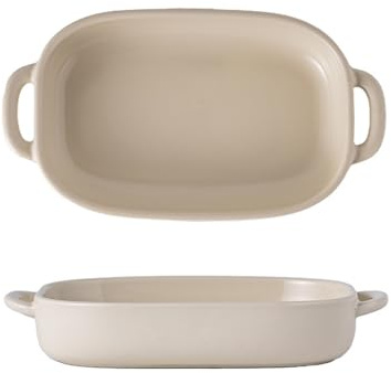 XNSHUN Weiße Rechteckige Kleine Auflaufform, Lasagneform Brotbackform Backform Aus Keramik Für Auflaufform, Lasagn/Auflaufformen, 19 X 15,5 X 4 cm (Rechteckige)