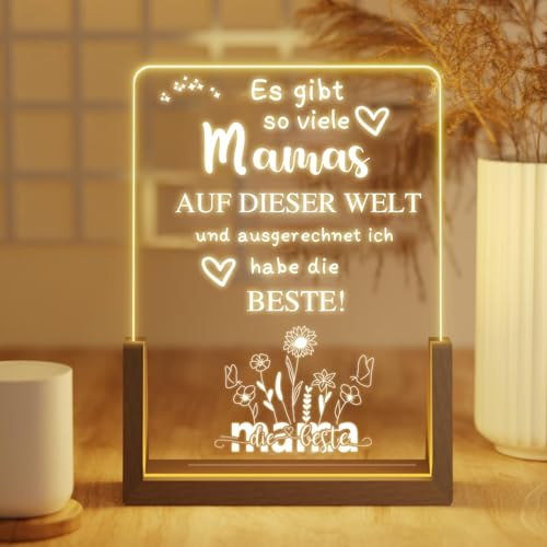 Sunwuun Geschenke für Mama, LED Muttertagsgeschenk Geburtstagsgeschenk für Frauen Geschenk Mama Geburtstag Mutter Tochter Geschenk Muttertag Weihnachten
