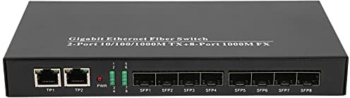 Locadence Switch in Fibra Ethernet, Switch in Fibra Gigabit Ethernet DC 5V 3A Ricetrasmettitore 1.25G Splitter Ethernet per Ufficio 550M 10Km Ricetrasmettitore in Fibra Ottica