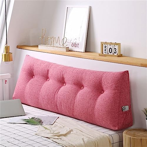 Large Triangular Headboard Pillow with Pocket & Removable Cover Begonia Red 15