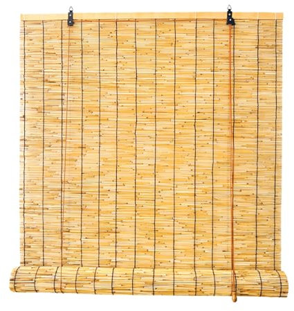 Natur Bambusrollo Outdoor Bambus Jalousine Rollo Schilf Vorhang Sonnenschutz Sichtschutz Balkon Fenster Bambus-Rollos