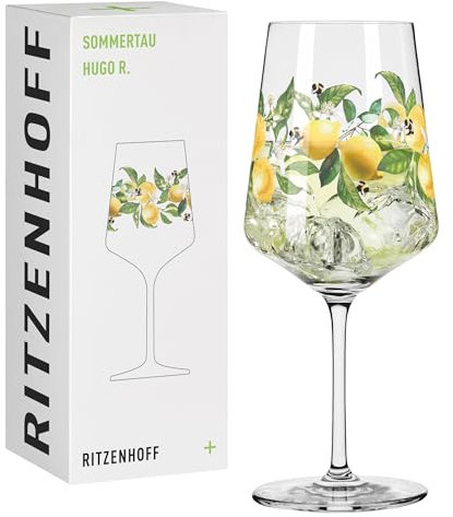 RITZENHOFF 2931023 Hugo Bicchiere da aperitivo 500 ml – Serie Sommer au – Motivo 24 con api colorate – Made in Germany
