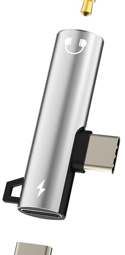 Adaptador USB C a Jack Auriculares 3.5mm L para Apple(2en1) para iPhone16 15 Pro para iPad Conector Compatible con Samsung S25 S24 Tipo C Headphone Audio Cable Cargador Auxiliar Coche Android Dongle