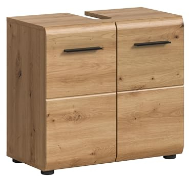 xonox.home – Waschbeckenunterschrank Ice 60x54x30 cm in Korpus und Front Artisan Oak Nachbildung – Stilvoller Unterschrank für Waschbecken – elegant & kompakt