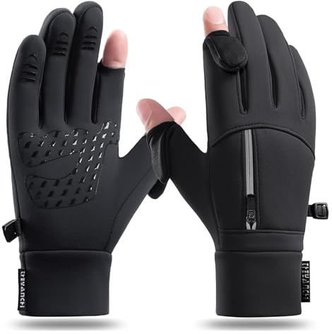 ACESOME wasserdichte Handschuhe, 1 Paar Fahrrad Handschuhe, Wind- und wasserdichte warme Handschuhe mit fingerkappe, geeignet zum Laufen, Radfahren, Fahren, Angeln, Skifahren, Unisex (M)