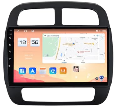 Autoradio Android 13.0 2 DIN per Renault Kwid 2015-2019, navigazione GPS, lettore multimediale da 9'', BT 5.0, radio RDS Dab+ FM, DSP, Carplay, WiFi 4G, SWC (NF-6)