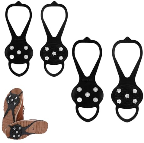 Spikes für Schuhe Winter,2 Paar Schuhspikes zum Überziehen mit 5 Stichen,Anti Rutsch Schuhspikes Ice Grips Schuhkrallen Schnee EIS Spikes für Winterwandern,Klettern,Angeln und Camping