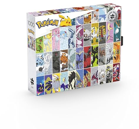 Buffalo Games - 1000 Teile Legendäres Pokémon-Puzzle aus Silber, herausforderndes und farbenfrohes Puzzle für Erwachsene – präzise geschnittene Teile, schönes Kunstwerk und stundenlanger entspannender | Offiziell lizenziert, Silver Select, Folien-Finish, fertige Größe 67,95 x 50,16 cm, inklusive Poster, Geschenkbox