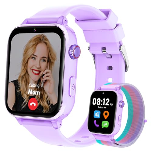 Xipax 4G Kids Smart Watch for Boys Girls with GPS Tracker, Kid Smartwatch Phone Call SOS Video Call for Kids Birthday Gift Ages 4-12
