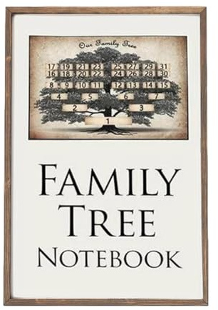 Ancestor Carnet de notes, livre de travail généalogique, tableau d'arbres familiaux, design organisé d'enregistrement de données, avec des pages de recettes et d'histoires, idéal pour le salon, le