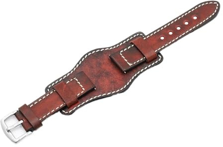 Äkta läderrem 18 mm 20 mm 22 mm 24 mm handgjorda armband tillbehör armband kalvskinn klocka, 24mm, Acetat, Inga ädelstenar