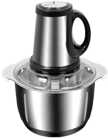 Picadora de Carne Eléctrica Mini 400W, Procesador de Alimentos con Tazón de Acero Inoxidable de 5L, 3 Velocidades y 5 Cuchillas para Picar Verduras, Frutas y Carne