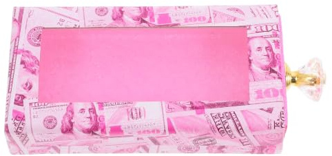 GATHINESS Estuche para Pestañas Caja de Pestañas de Cartón Duro Rectangular Rosa Ventana Abierta y Asa de Diamante Uso Personal y Salones de Belleza