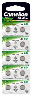 Knopfzelle CAMELION, AG4, 1,5V, Alkaline, 10er-Blister