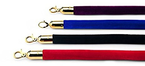 Clavos de conexión, herrajes de Cromo, Revestimiento de Terciopelo, 150 cm de Longitud, 28 mm de diámetro, Colores Opcionales a Elegir