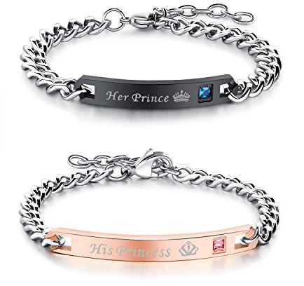 OIDEA Paar Armband aus Edelstahl Panzerkette Armkette mit Gravur, Gold Rosegold Silber Armreif Pärchen Armreifen Partner Armbänder Schmuck Geschenk für Verliebte Damen Herren Paare Valentinstag