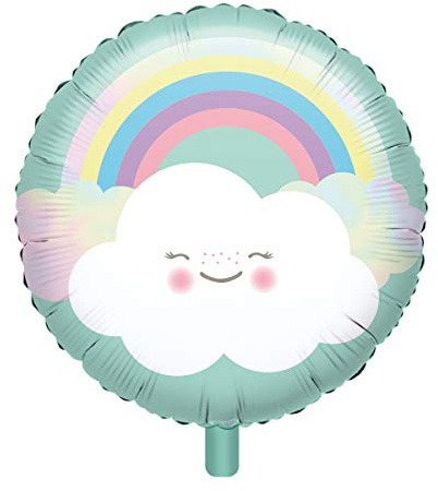Amscan 3925001 - Standard Folienballon Rainbow and Cloud, Durchmesser circa 43 cm, Heliumballon, Party