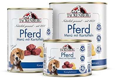 TACKENBERG Pferd mit Kartoffeln Nassfutter Dose für Hunde - Hundefutter in Premiumqualität - natürlich getreidefrei, 12 x 400 g