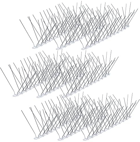 KADAX 9er Set Vogelabwehr, 3m, Vogel Spikes aus Edelstahl, Polycarbonat, Vogelschutz für Fensterbank, Dach, Taubenabwehr mit Sollbruchstellen, Taubenspikes, robust