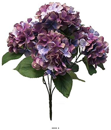 Artificielles.com - Bouquet d’Hortensia artificiel en branche, H45 cm, Mauve violet - BEST - couleur: Mauve violet