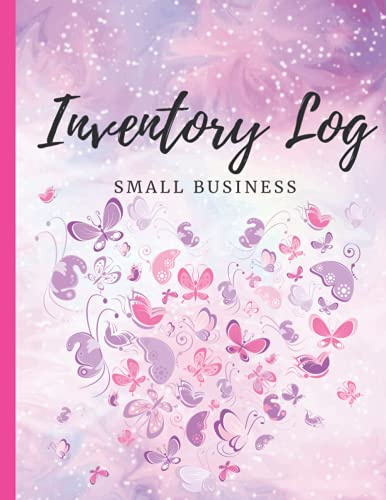 Inventory Log: Tracker Log Book Gift for Personal, Online, and Small Business, Inventory Notebook with Log Sheets 8.5 x 11 Pink Butterflies Cover for women