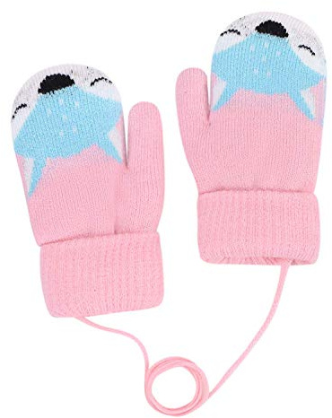 Kinderhandschuhe Kleinkinder Baby Handschuhe Warm Fäustlinge Winter Fuchs Strickhandschuhe Outdoor Plüsch Skihandschuhe Mädchen Jungen Fausthandschuh für 0-3 Jahre Spielen Garten Schule Skifahren