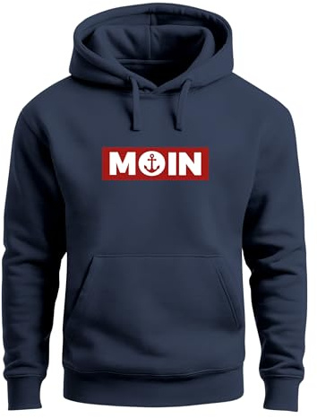 Neverless® Hoodie Herren Moin norddeutsch Morgen Anker Kapuzen-Pullover Print Männer Fashion Streetstyle