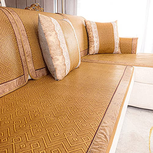 Sofabezüge für Den Sommer Rattan Bambus Sofa Überwürfe Couch Überzug, rutschfeste Atmungsaktive Sofabezug Sofa Hussen Cover Throw Slipcover, Couch-Abdeckungen Möbelschutz für Büro Wohnzimmer (Size :