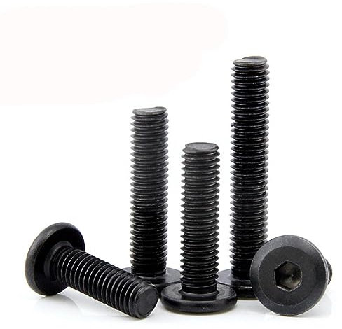 10 pcs/lot M3 M4 M5 M6 M8 Noir Acier Au Carbone Grand Plat Hexagonal Douille Allen Vis Meubles Vis Connecteur Joint Bolt-M4,10mm x10pcs